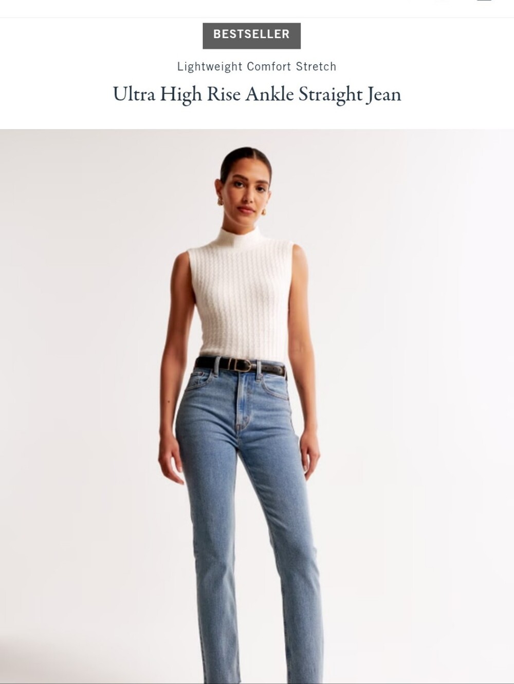 Abercrombie And Fitch Ultra High Rise Ankle Straight Jean